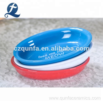 Factory Promotion Shallow Ceramic Pet Dog Plate